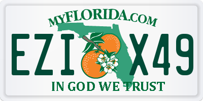 FL license plate EZIX49