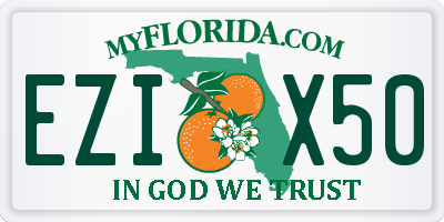 FL license plate EZIX50