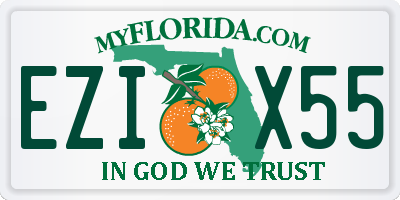 FL license plate EZIX55