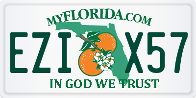 FL license plate EZIX57