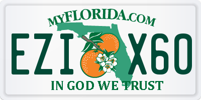 FL license plate EZIX60