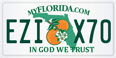 FL license plate EZIX70