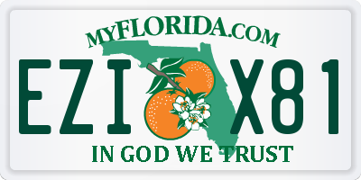 FL license plate EZIX81