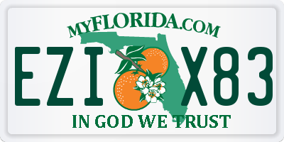 FL license plate EZIX83
