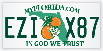 FL license plate EZIX87