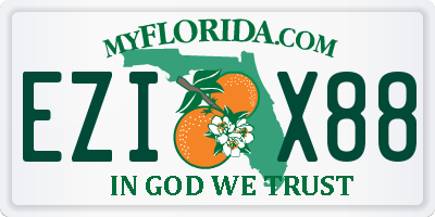 FL license plate EZIX88