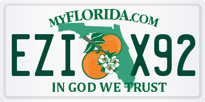 FL license plate EZIX92
