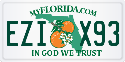 FL license plate EZIX93