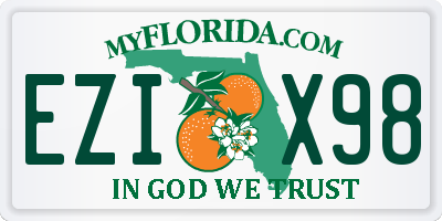 FL license plate EZIX98