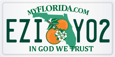 FL license plate EZIY02