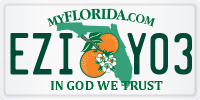 FL license plate EZIY03