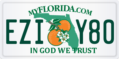 FL license plate EZIY80