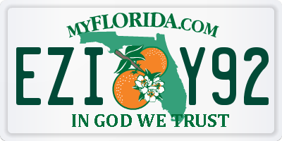 FL license plate EZIY92