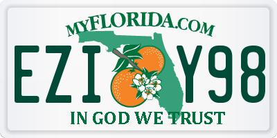 FL license plate EZIY98