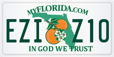 FL license plate EZIZ10