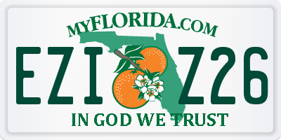 FL license plate EZIZ26