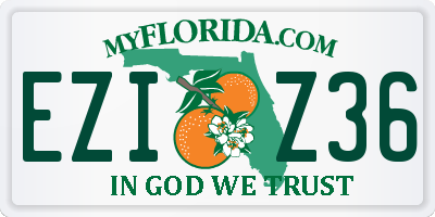 FL license plate EZIZ36