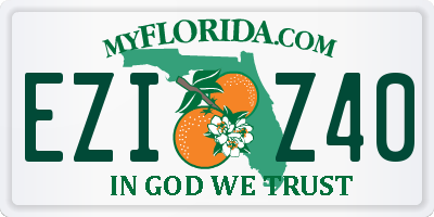FL license plate EZIZ40
