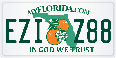 FL license plate EZIZ88