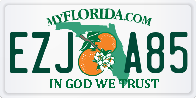 FL license plate EZJA85