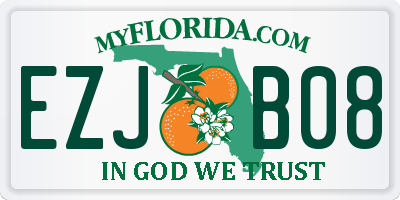 FL license plate EZJB08