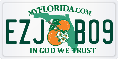 FL license plate EZJB09