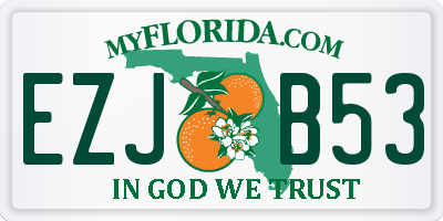 FL license plate EZJB53