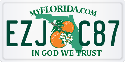FL license plate EZJC87