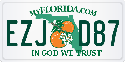FL license plate EZJD87