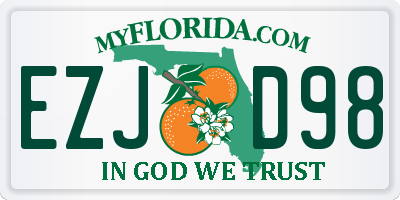 FL license plate EZJD98
