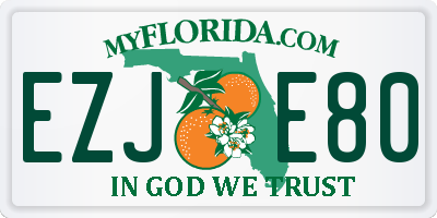 FL license plate EZJE80