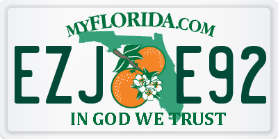 FL license plate EZJE92