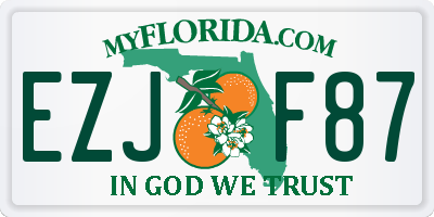 FL license plate EZJF87