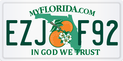 FL license plate EZJF92