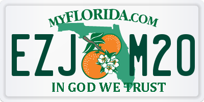 FL license plate EZJM20