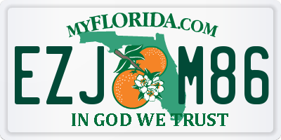 FL license plate EZJM86