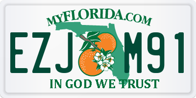 FL license plate EZJM91