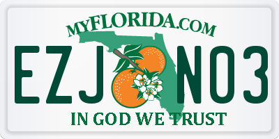 FL license plate EZJN03