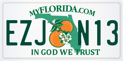 FL license plate EZJN13