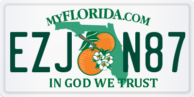 FL license plate EZJN87