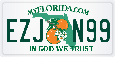 FL license plate EZJN99