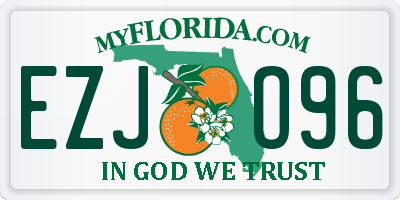FL license plate EZJO96