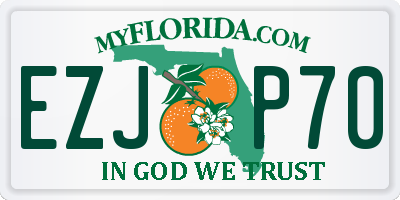 FL license plate EZJP70