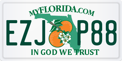 FL license plate EZJP88