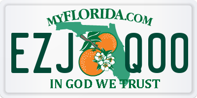 FL license plate EZJQ00