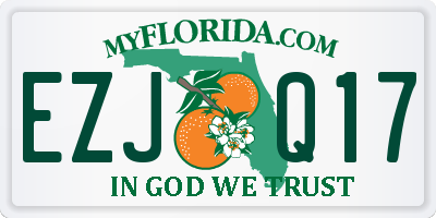 FL license plate EZJQ17