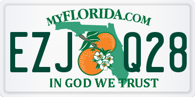 FL license plate EZJQ28