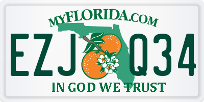FL license plate EZJQ34