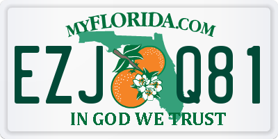 FL license plate EZJQ81