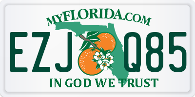FL license plate EZJQ85